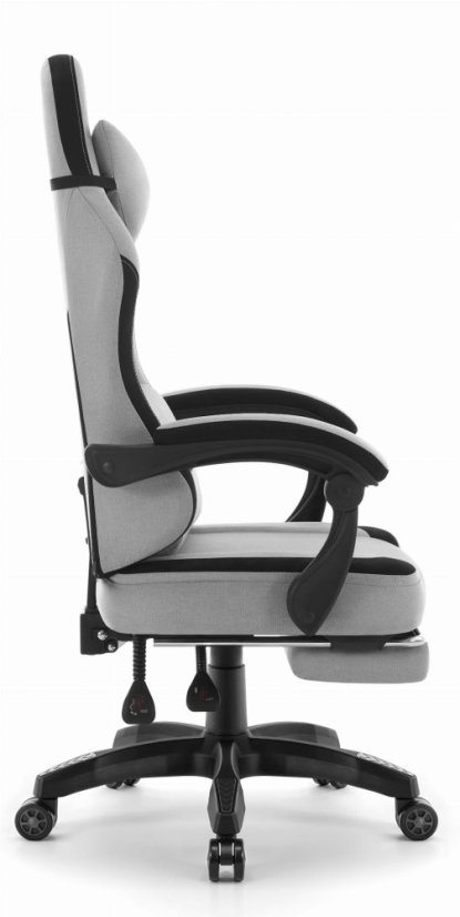 Sedia ergonomica da gioco e da ufficio HC-1016 con poggiapiedi - grigio