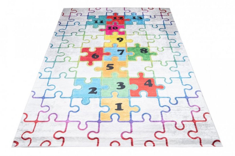 Dětský koberec s barevným motivem puzzle - Rozměr koberce: Šířka: 160 cm | Délka: 220 cm