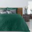 Cuvertură de pat verde închis, cu imprimeu floral