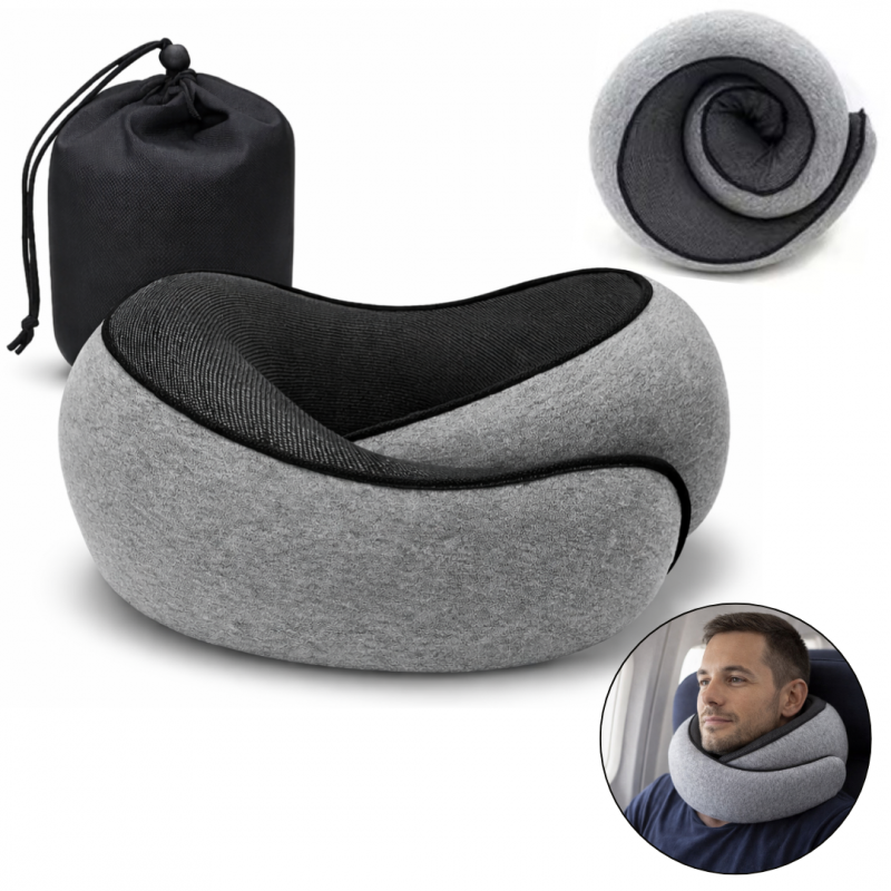 Ergonomikus U-alakú utazási nyakpárna memóriahabbal