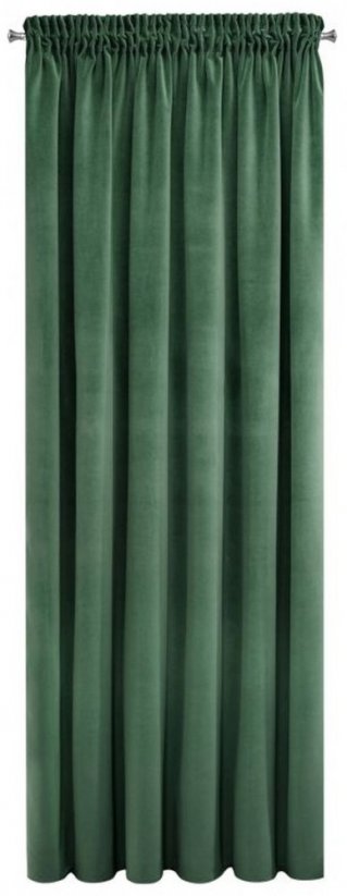 Луксозна тъмнозелена кадифена завеса 140 x 270 cm