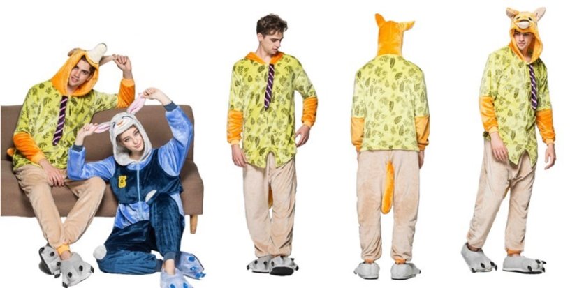 Pyžamové overaly KIGURUMI v žltej farbe veľkosť M