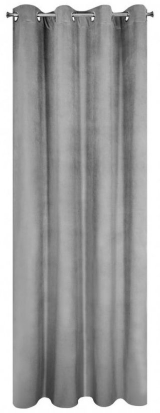 Grauer Verdunkelungsvorhang aus Samtstoff 140 x 250 cm