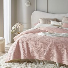 Svetlo ružový velúrový prehoz na posteľ Feel 240 x 260 cm