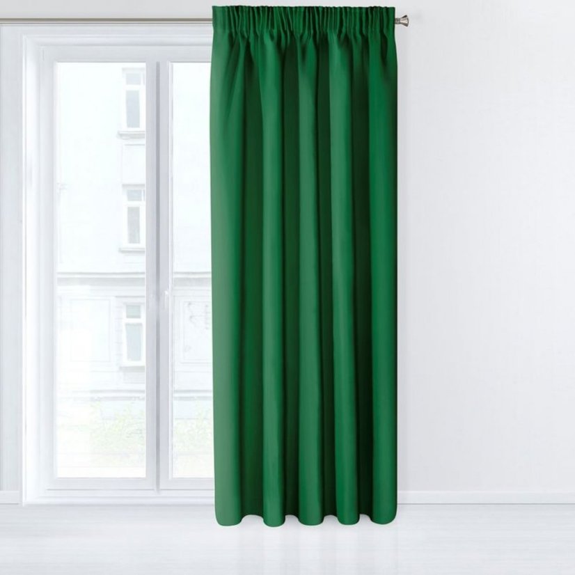 Dizajnové zelené jednofarebné závesy 135 x 270 cm