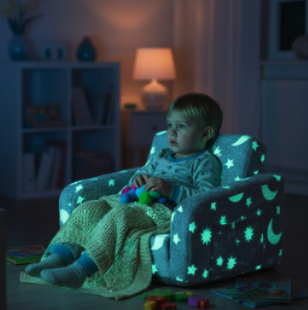 Scaun înclinat pentru copii care strălucește în întuneric