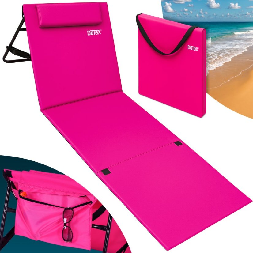 Oblazinjena zložljiva podloga za plažo z naslonom 158 × 56 cm