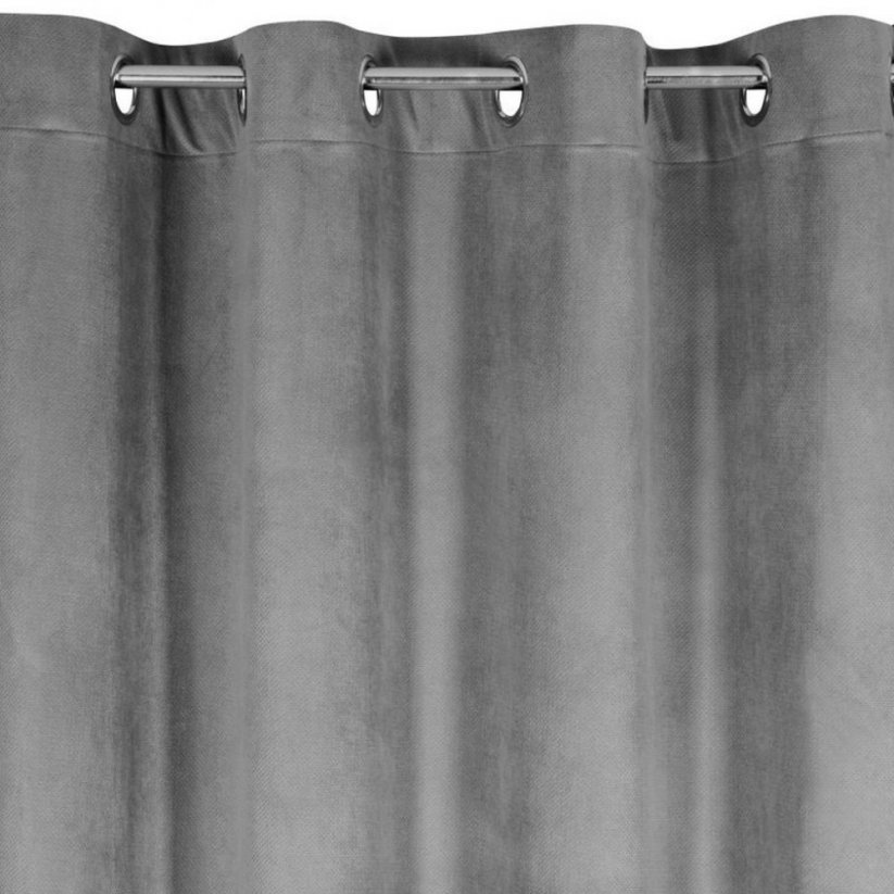 Siva zatemnitvena zavesa iz žametne tkanine 140 x 250 cm