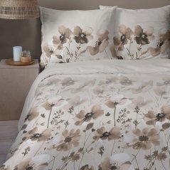 Elegantná kvetinová posteľná bielizeň s hnedými kvetmi