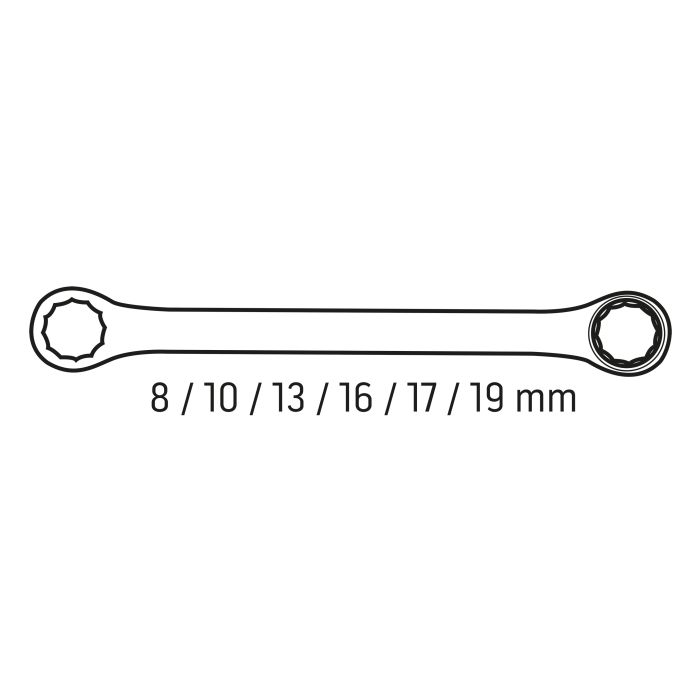 Cheie cu clichet, lungă, set 6, 8 - 19 mm, cutie moale 09-370 NEO