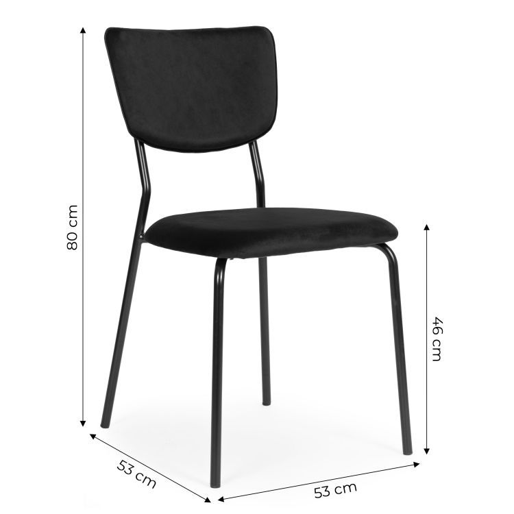 Set de 4 scaune de dining - scaune tapițate din catifea cu structură metalică