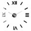 Черен стенен часовник с римски цифри и лепящ дизайн, 80 см