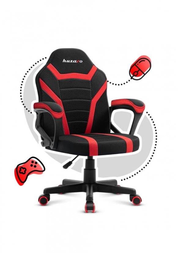Hochwertiger Gaming-Stuhl für Kinder in Schwarz und Rot