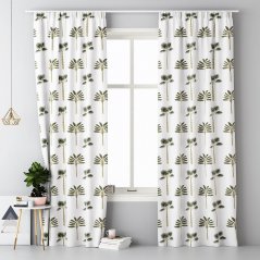 Moderna zavesa na sponkah z motivom palmovih listov 140x250 cm