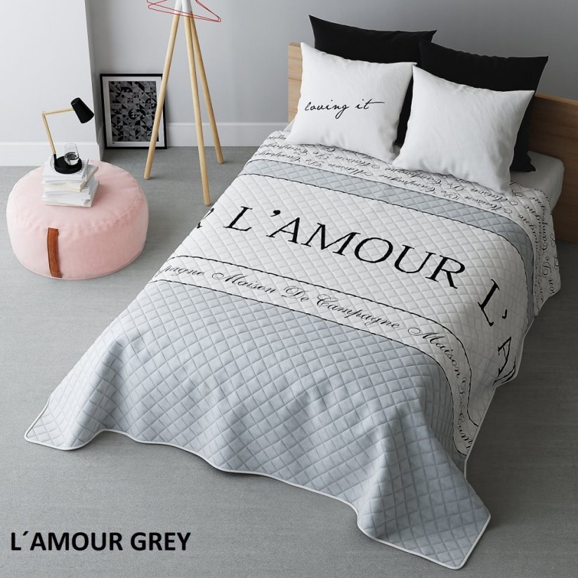 Oboustranné přehozy na postel v šedě bílé barvě 220x240 cm