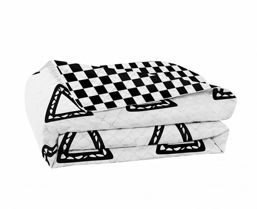 Двустранна покривка за легло в бяло