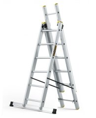 Mehrzweckleiter aus Aluminium, 3 x 6 Sprossen und 150 kg Belastbarkeit