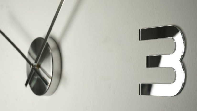 Design-Spiegel-Wanduhr zum Aufkleben, 80 cm