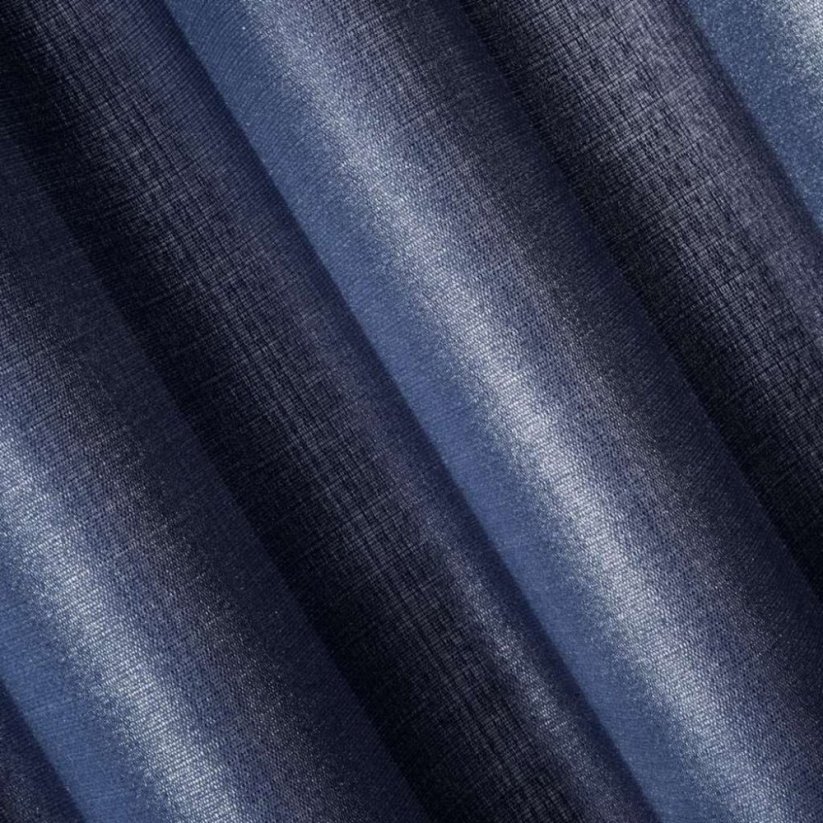 Lesklý tmavě modrý závěs na okno 140 x 250 cm