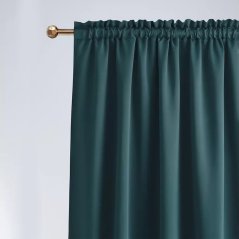 Elegantní petrolejově zelený zatemňující závěs na řasící pásku 140 x 280 cm