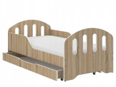 Detská posteľ SMILE so šuflíkom 160 x 80 cm v dekore dub sonoma