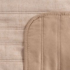 Marhuľový prešívaný prehoz na posteľ s ľanovou textúrou