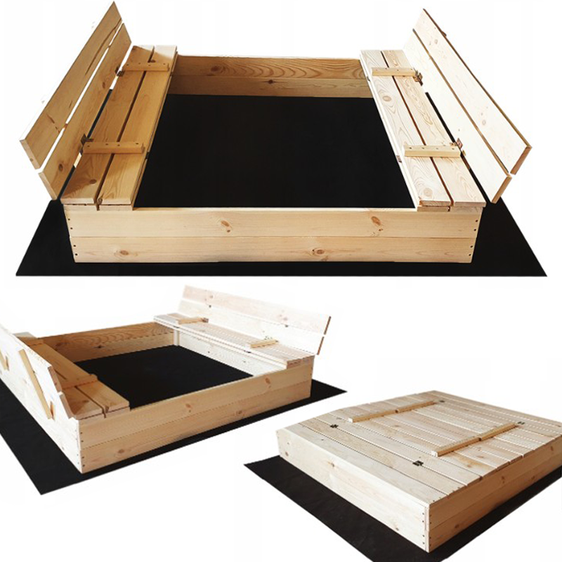 Sabbiera chiudibile con panche 120 x 120 cm