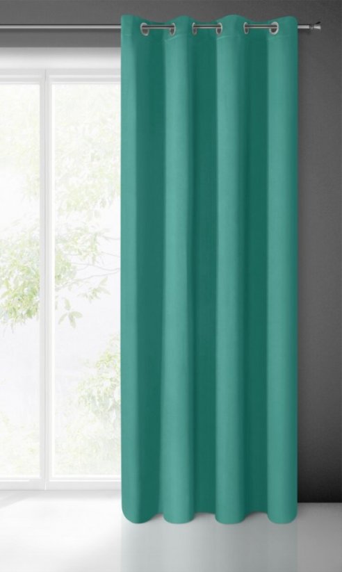 Тюркоазено зелени едноцветни завеси за кръгове 140x250 cm