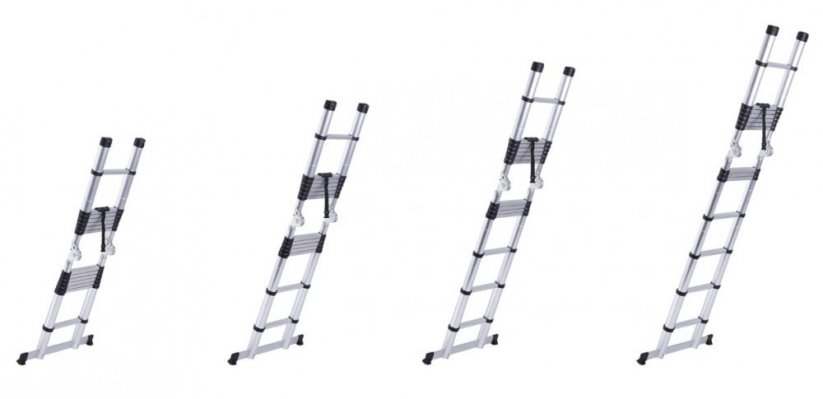 Телескопична алуминиева стълба 2 х 7 стъпала