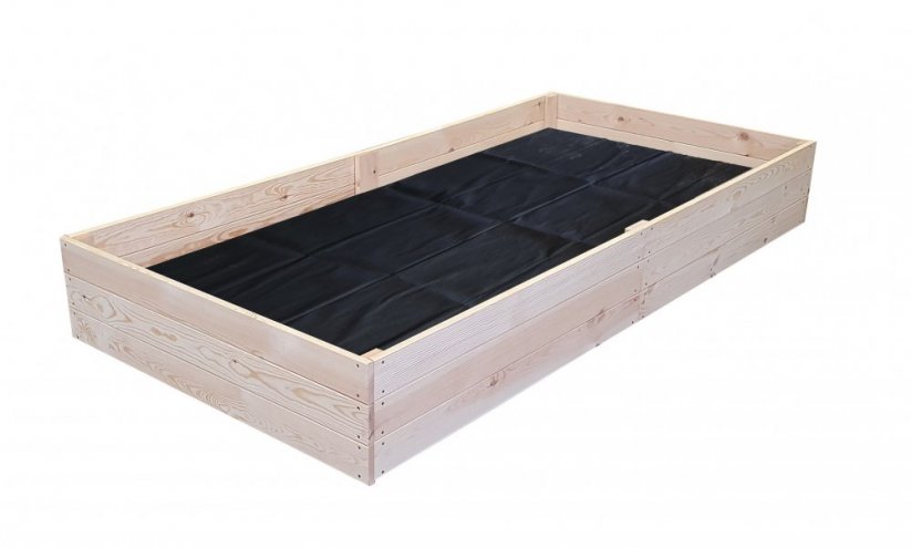 Naravna dvignjena lesena postelja 200 x 80 x 27 cm