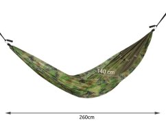 Turistická hojdacia sieť s moskytiérou SANTIAGO ARMY - 260 × 140 cm