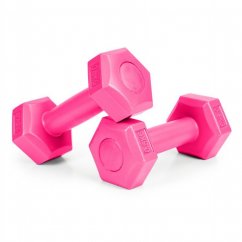 Sada fitness činiek 2x 0,5 kg v ružovej farbe