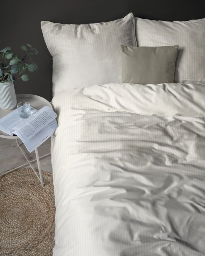 Luxus pamut ágynemű bézs damaszttal