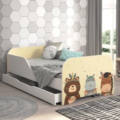 MIKI Gyerekágy ágyneműtartóval 160 x 80 cm - Boho Szafari