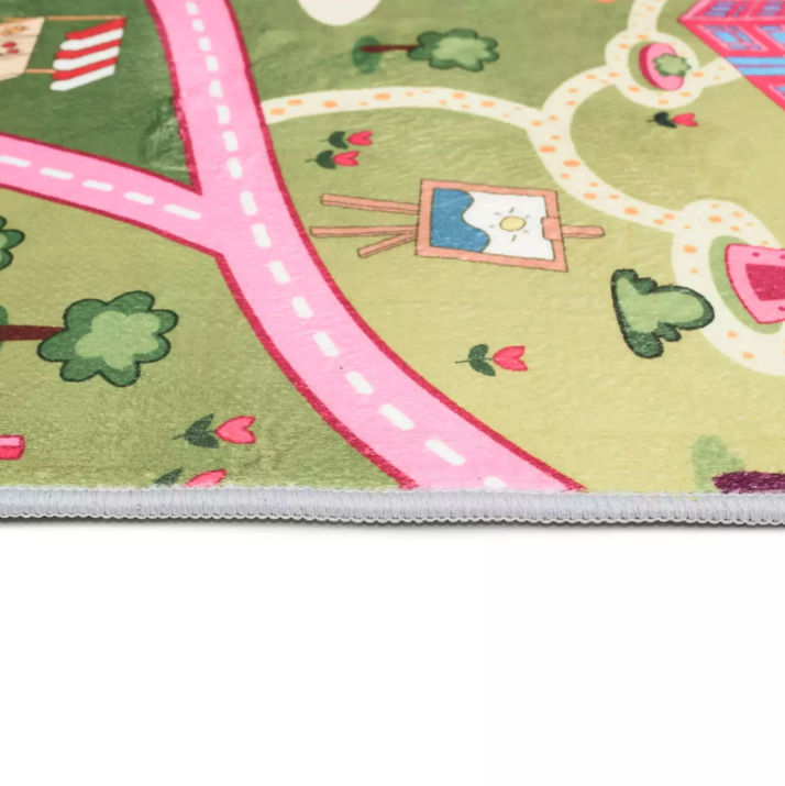 Detský koberec FLANNEL - ružová autodráha