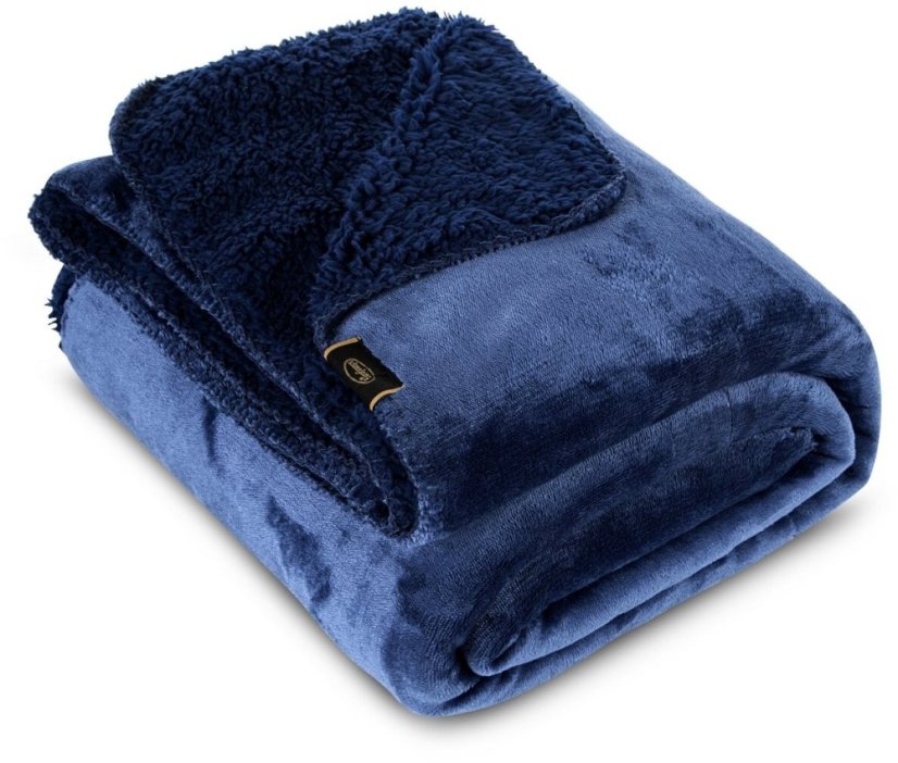Príjemná teplá deka modrej farby 