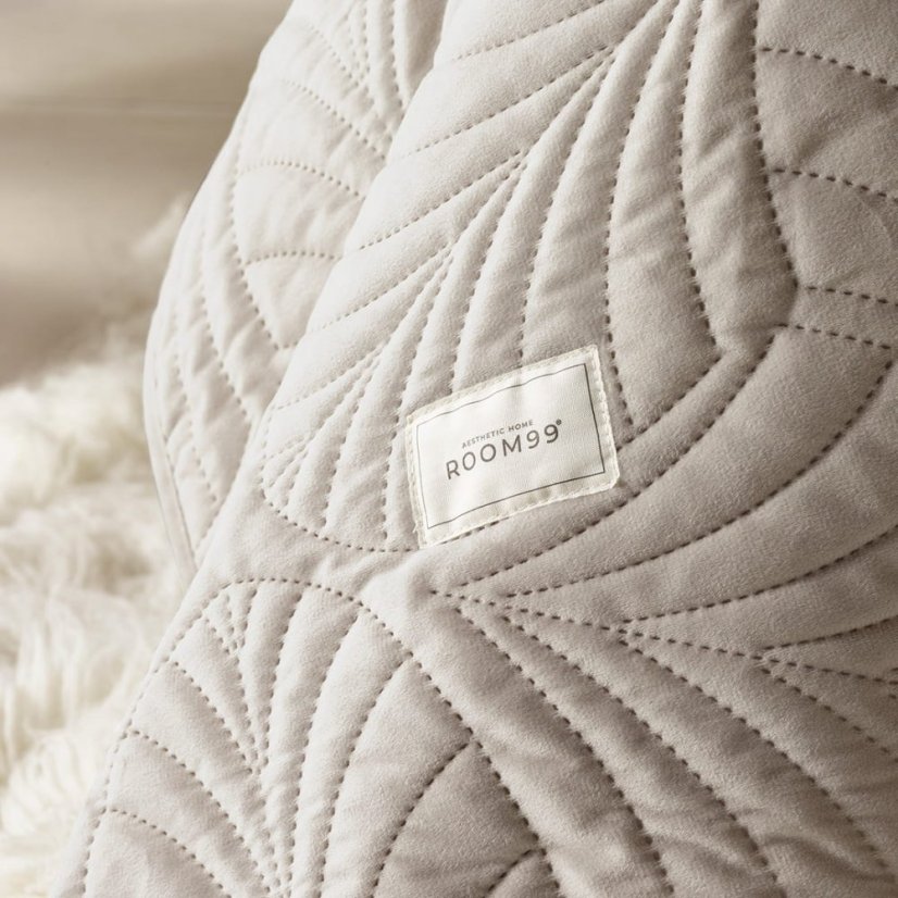 Velúrový béžový prehoz na posteľ Feel 220 x 240 cm