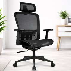 Sedia ergonomica per ufficio HC-1045 con schienale in rete - nero
