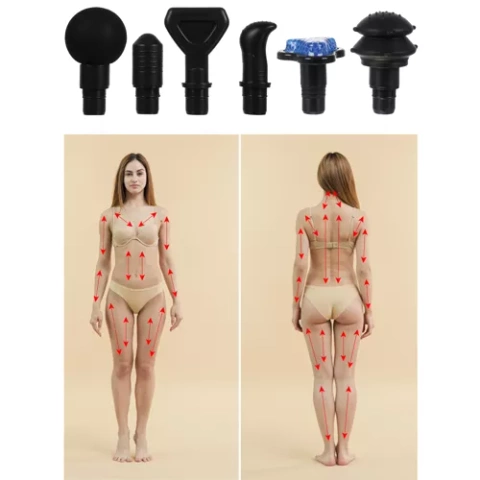 Pistola massaggiante + 12 testine massaggianti, incluso il beccuccio refrigerante