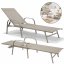Béžové zahradní lehátko s nastavitelným opěradlem - ideální pro relaxaci