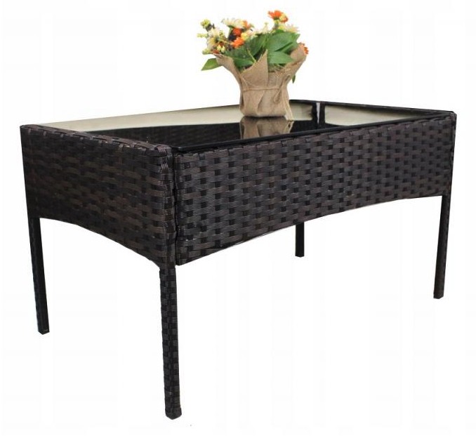 Polyratanový kávový set tmavohnedý