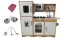 Cucina in legno per bambini con accessori e illuminazione a LED