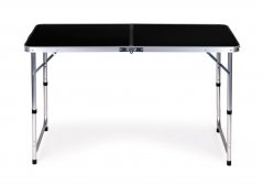 Masă de catering pliabilă 119,5x60 cm negru cu 4 scaune