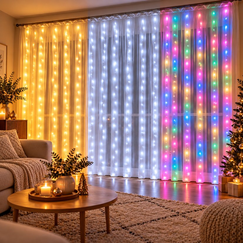 3x3 m vánoční LED řetězové světelné řetězy napájené z USB – 300 LED diod