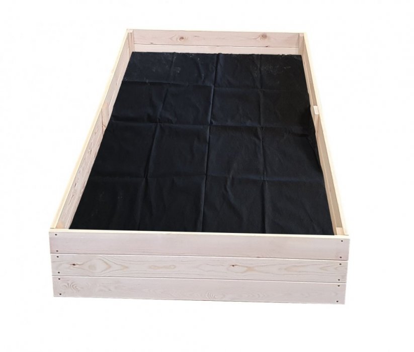 Přírodní vyvýšená dřevěná postel 240 x 80 x 27 cm