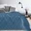 Luxusný jednofarebný prehoz na posteľ modrej farby