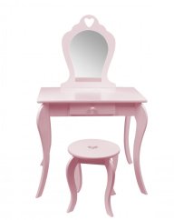 Rosa Kinderschminktisch mit Hocker
