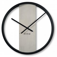 Бяло-черен кръгъл стенен часовник