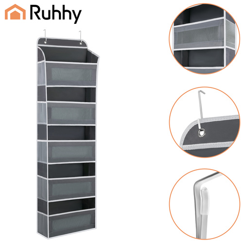 Ajtós akasztós szervező - szekrény polc 5 polccal 142 x 40 x 17 cm