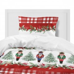 Božični posteljni listi rdeči z Nutcrackerjem